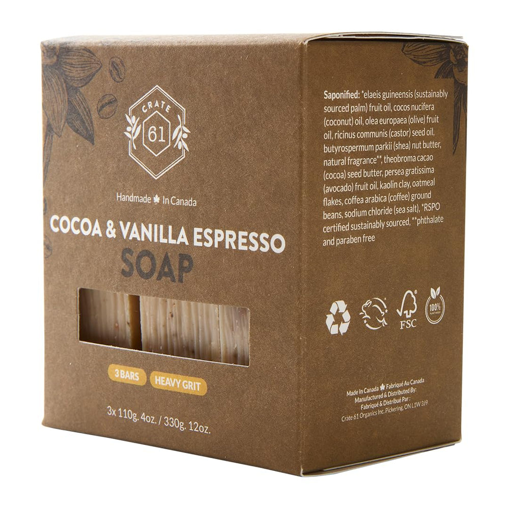 Crate 61 Organics label detail with ingredient list and transparency benefit
