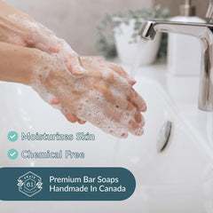 Crate 61 Organics soap staged in bathroom lifestyle setting for natural routine