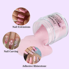Creaglam application with brush and monomer showing easy sculpting