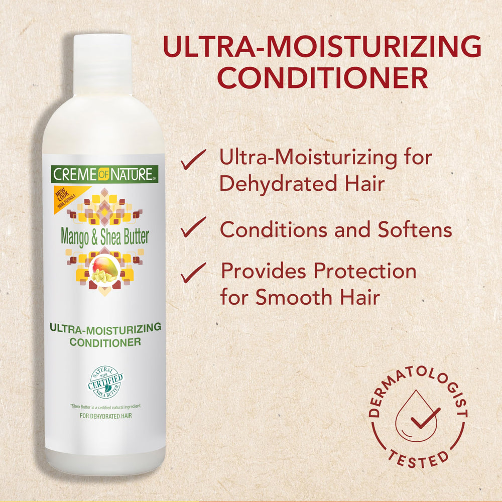 Creme of Nature hand applying conditioner demonstrating easy detangling