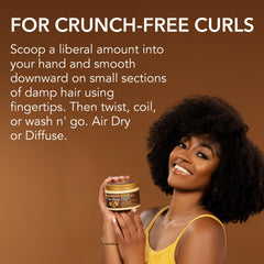 Creme of Nature ingredients focus with honey and shea indicating hydration