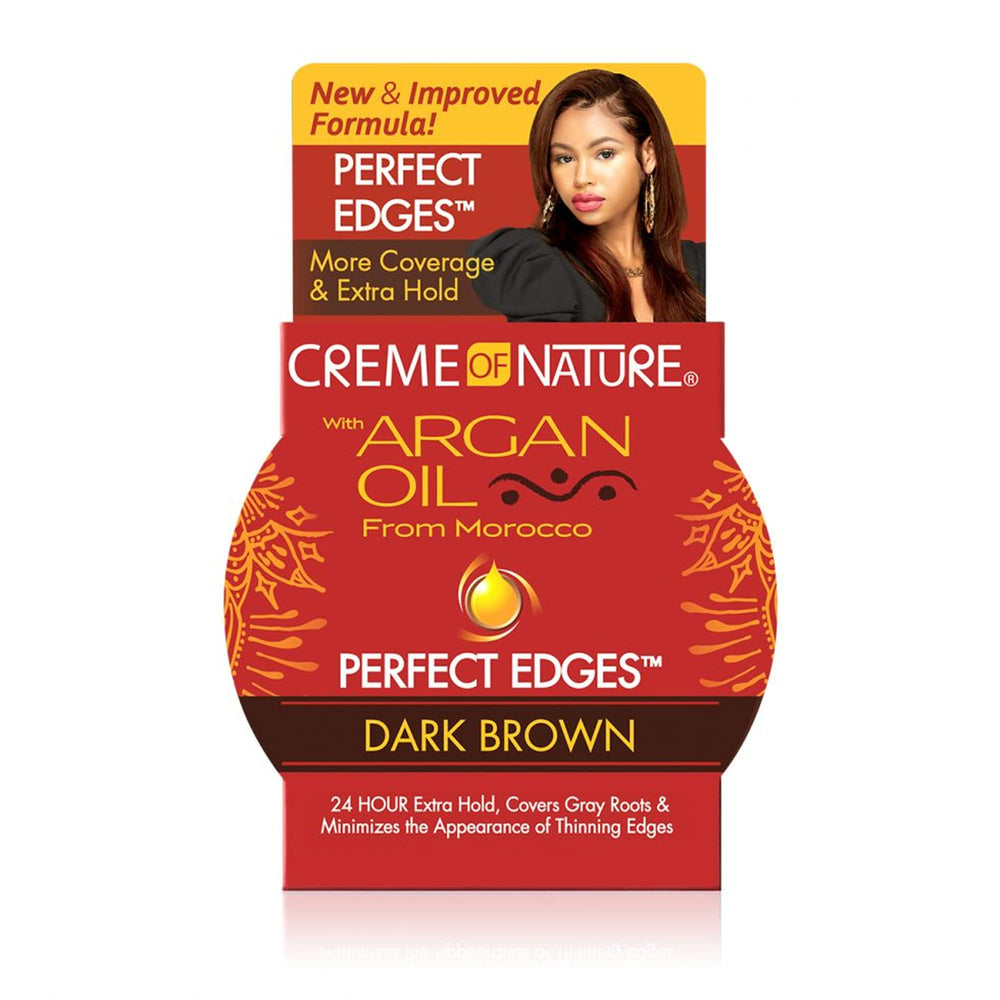 Creme of Nature front jar showing label and tinted edge gel benefit