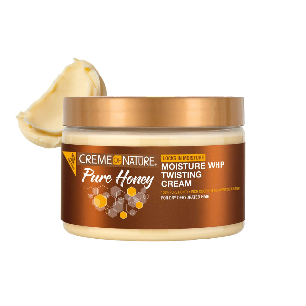 Creme of Nature creamy texture close-up demonstrating lightweight glide