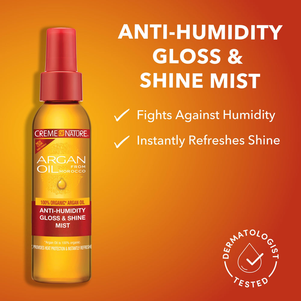 Creme of Nature mist creating visible sheen on textured hair for glossy benefit