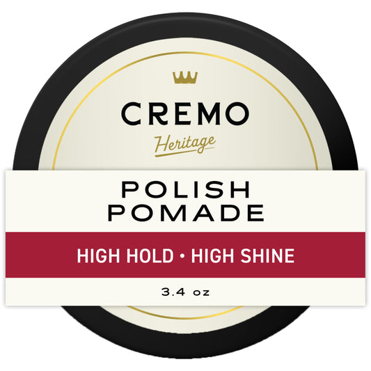 Cremo pomade front tin showing label and compact packaging benefit