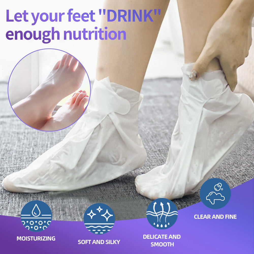 CRISTALBOX before and after feet comparison showing smoother skin benefit