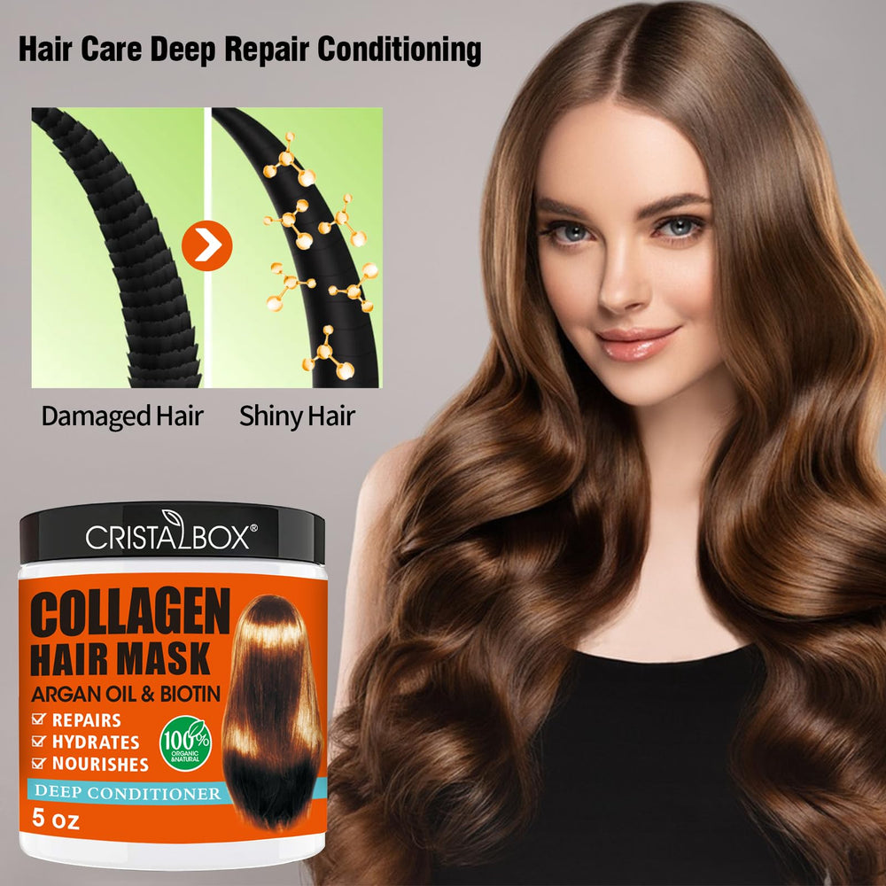 CRISTALBOX collagen mask swirled texture highlighting deep hydration and shine