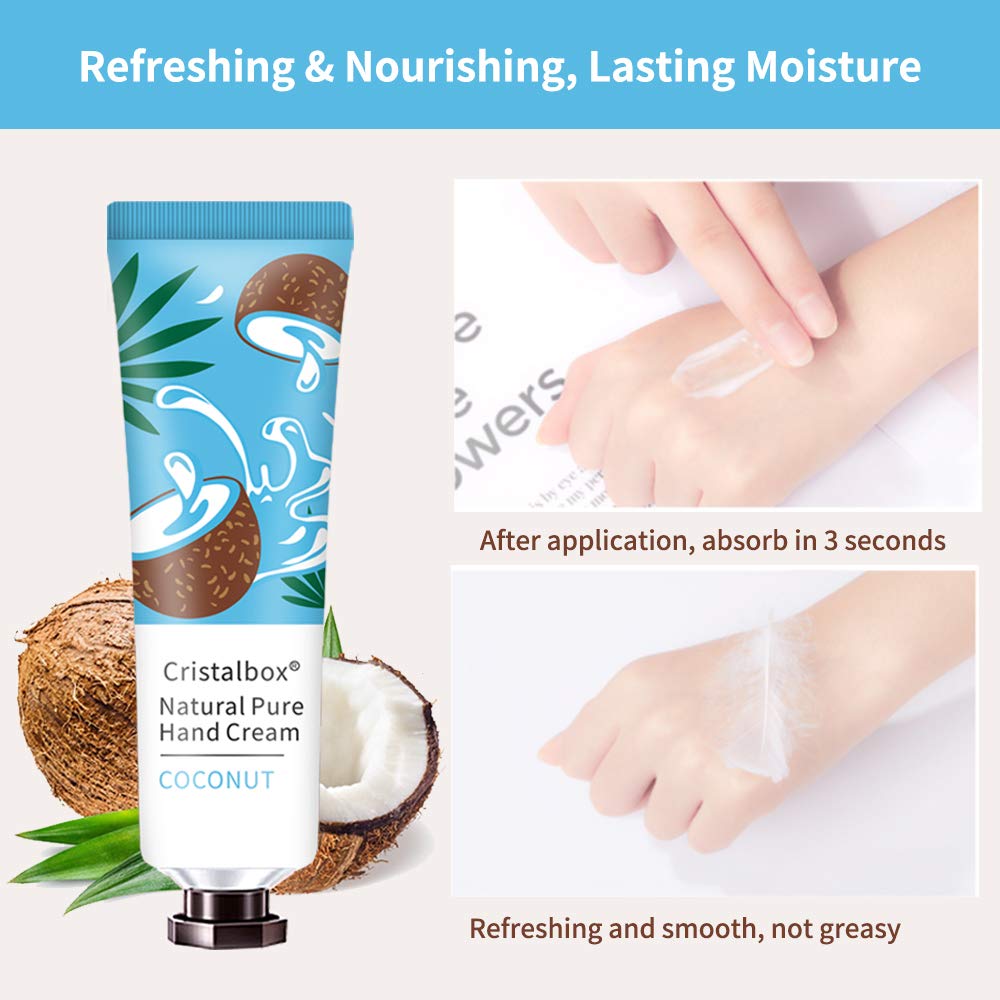 CRISTALBOX applying cream to hands for instant softening and non-greasy feel