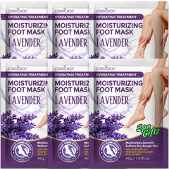 CRISTALBOX front packaging showing six moisturizing foot masks for easy selection