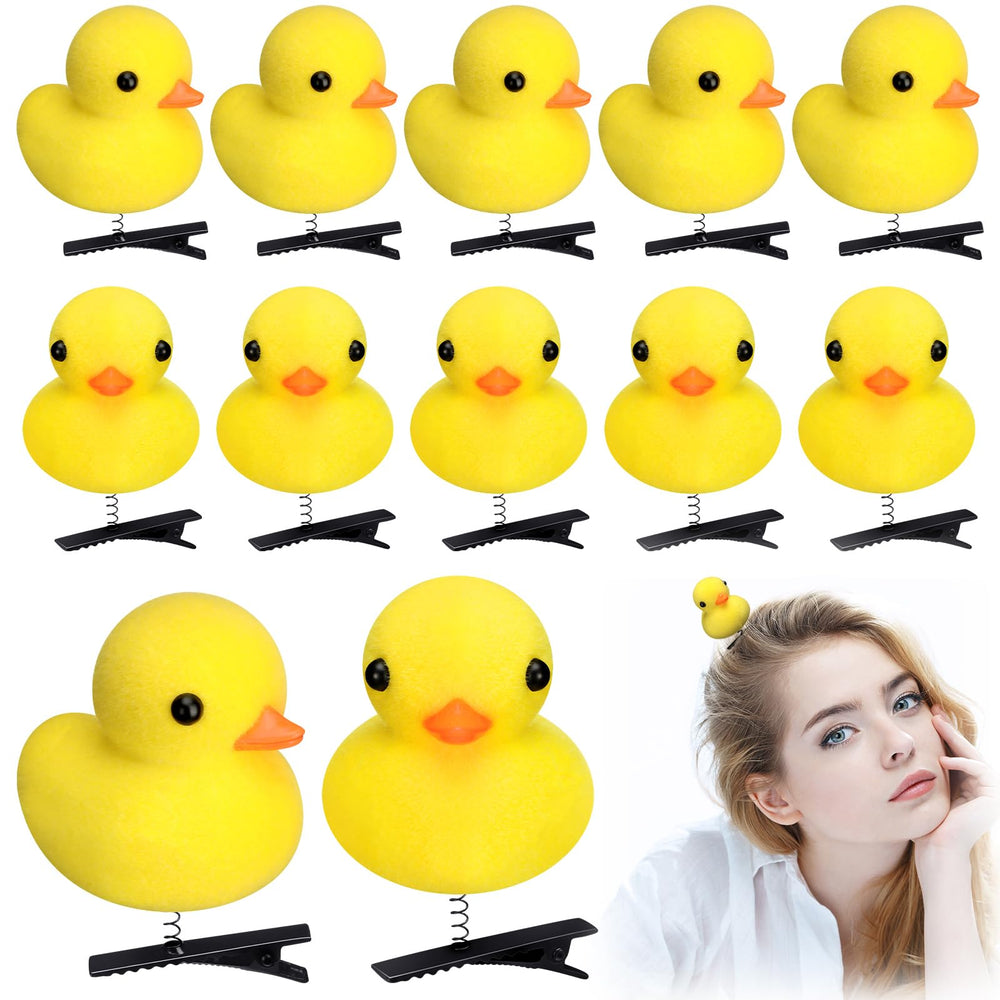 Croknit front packaging showing 12 yellow duck hair clips for parties