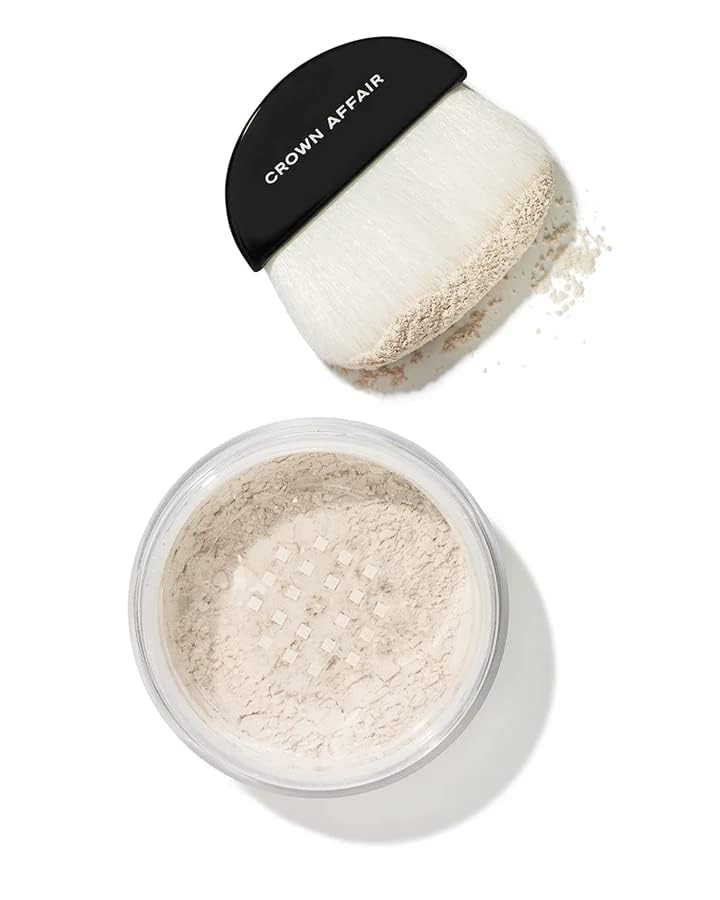 CROWN AFFAIR brush applying powder to roots demonstrating instant lift benefit