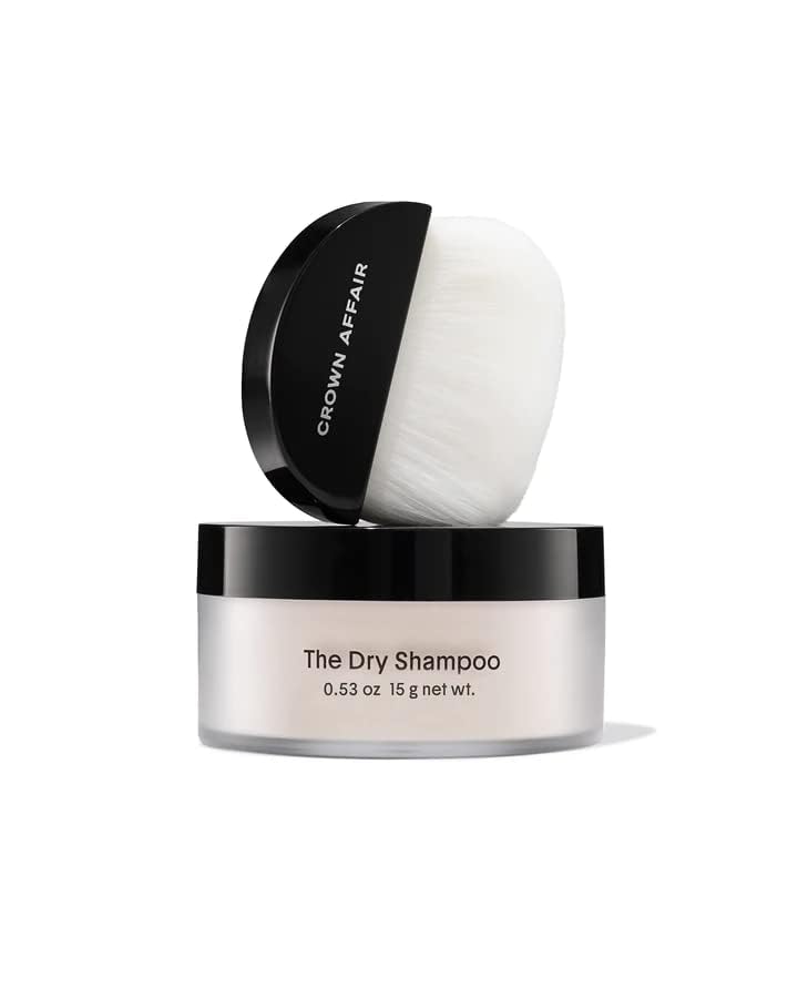 CROWN AFFAIR dip brush with fine off-white powder showing smooth application benefit