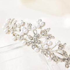 CROWNFAN tiara secured in an updo demonstrating easy styling benefit