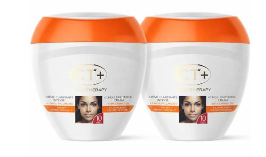 CT+ Clear Therapy front packaging showing two 13.5 fl oz jars and product benefits