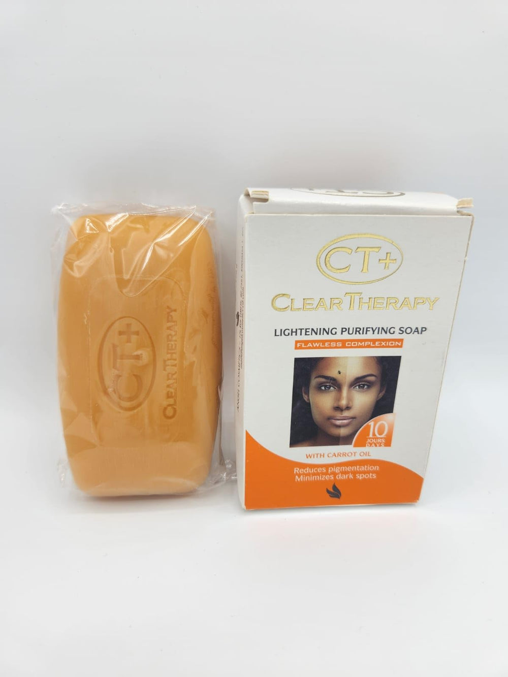 CT+ Clear Therapy soap front packaging showing 175g bar and labeling benefits