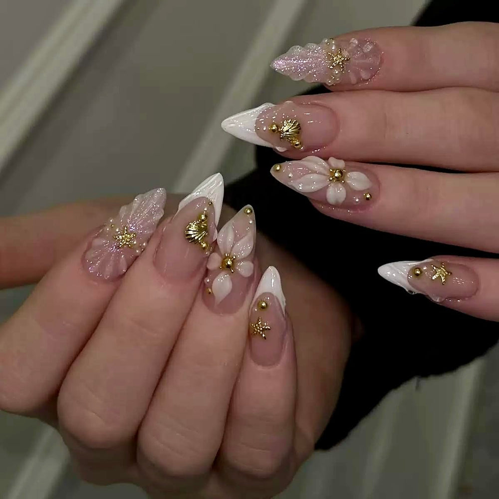CTTHNBD front packaging showing almond French tip set and included tools for easy prep