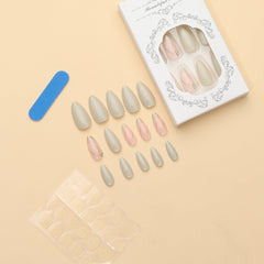 CTTHNBD kit layout with 24 nails, jelly stickers, file and wooden stick included
