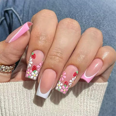 CTTHNBD front packaging showing 24-piece pink French tip nails and tools for quick styling