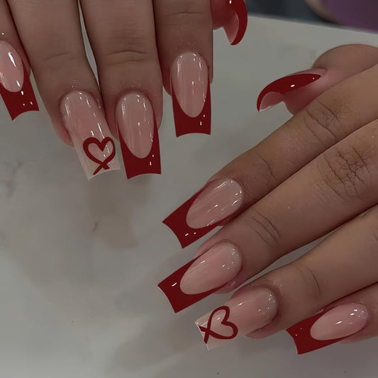 CTTHNBD front packaging showing 24-piece red French-tip coffin set and benefits