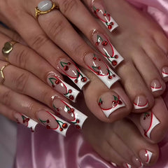 CTTHNBD front packaging showing white French tips and cherry design, easy salon look