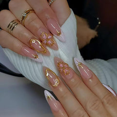 CTTHNBD front packaging showing 24-piece almond press-on set for instant manicures