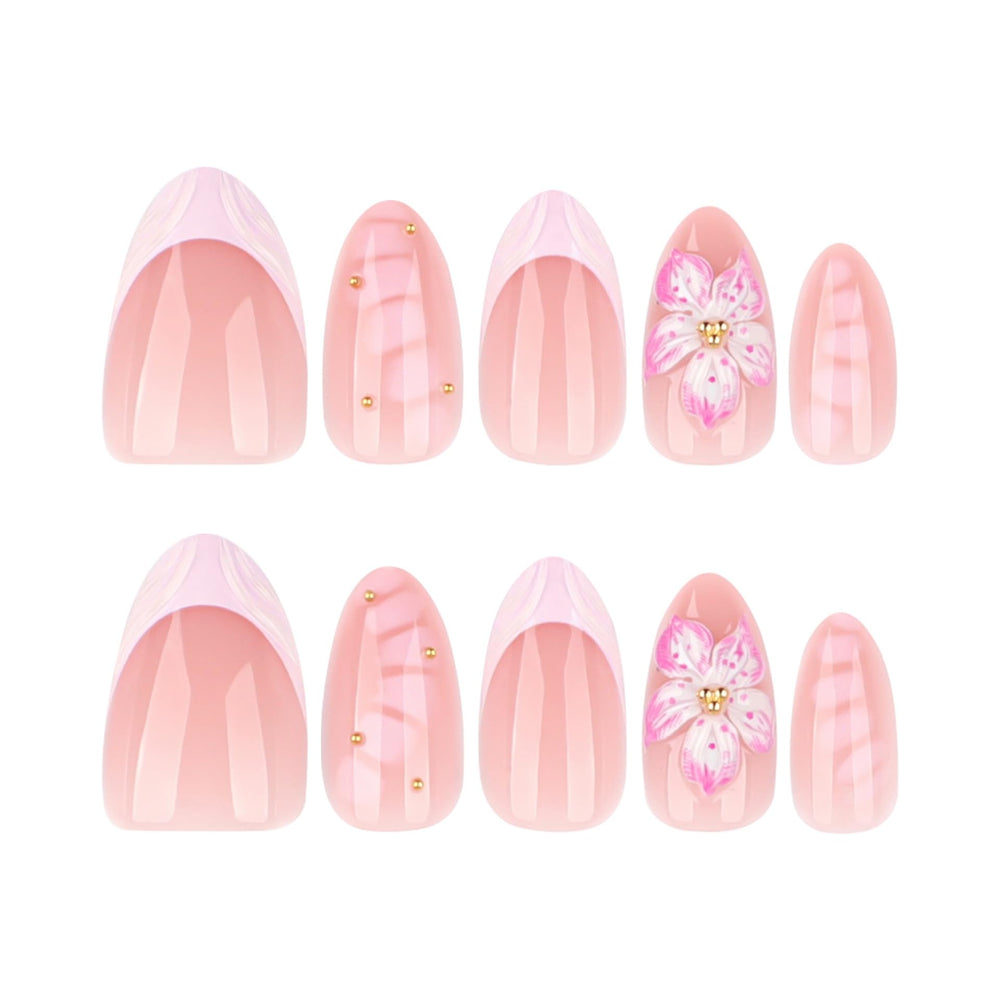 CTTHNBD applying a press-on nail for fast at-home manicure benefit