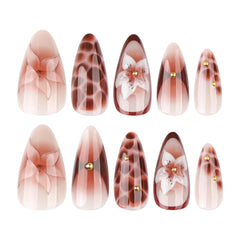 CTTHNBD nails applied on hand demonstrating almond shape and instant salon-style look