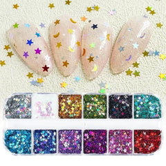 CTTHNBD open storage grid boxes organizing different star shapes and colors