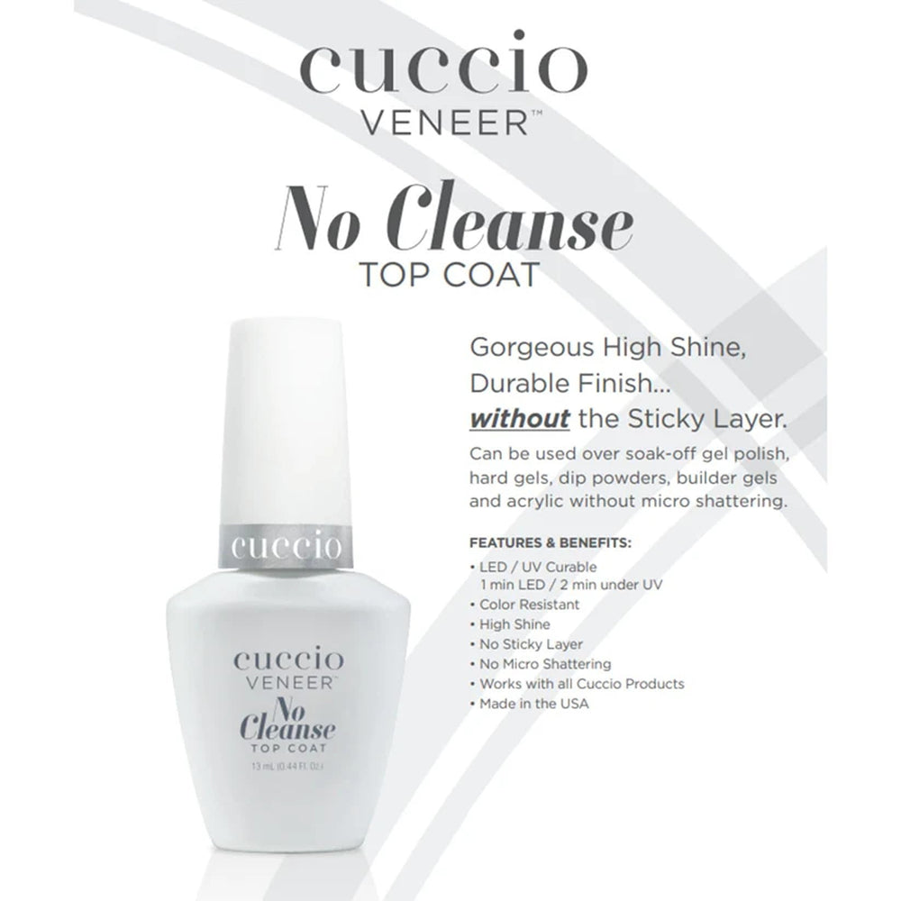Cuccio brush applying top coat close-up for smooth, high-gloss protection