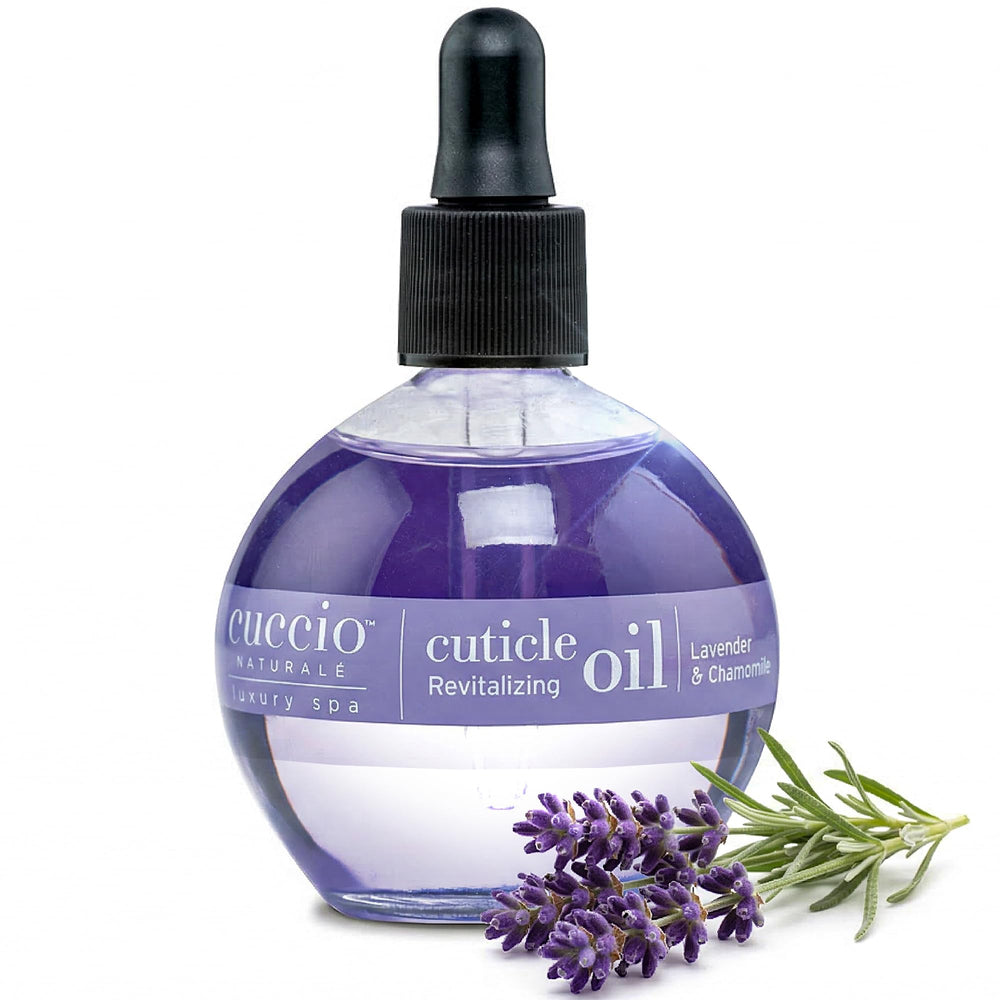 Cuccio bottle front view showing label and elegant packaging for easy identification and trust