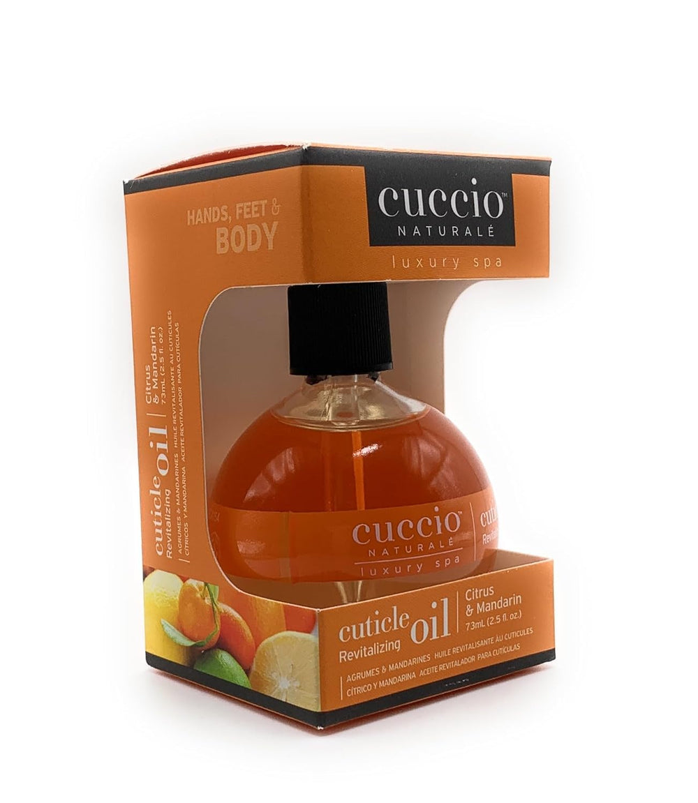 Cuccio open cap with dropper dispensing oil for precise, no-waste application