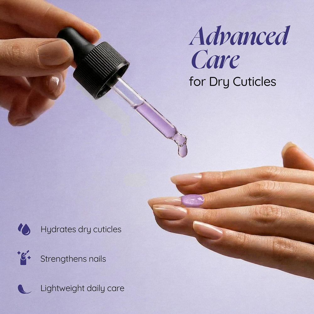 Cuccio oil texture close-up illustrating lightweight sheen and fast absorption benefit