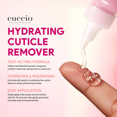 Cuccio bottle on salon station with tools showing professional-grade performance benefit
