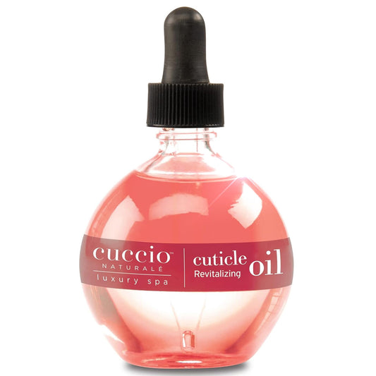 Cuccio front bottle showing pomegranate and fig for nourishing cuticles