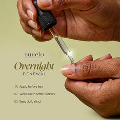 Cuccio label detail displaying ingredients and paraben-free claim for peace of mind