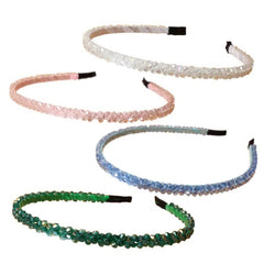 Cuizhiyu front view of four crystal headbands, adds instant polish