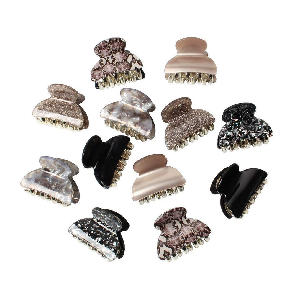 Cuizhiyu front pack of 12 floral clips showing variety and convenience