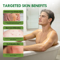 Culltata soap beside human hand indicating compact travel size