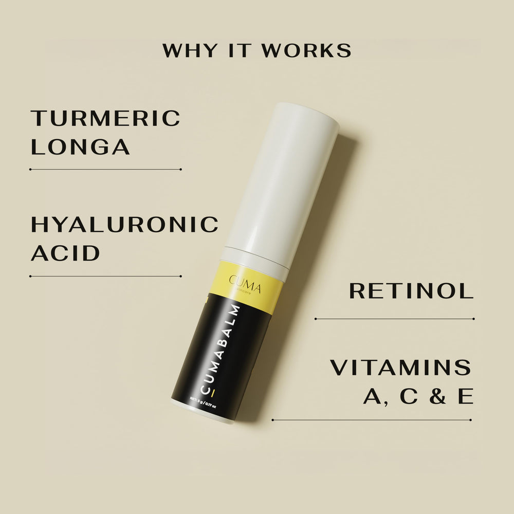CUMA CumaBalm application in use under-eye demonstrating quick absorption