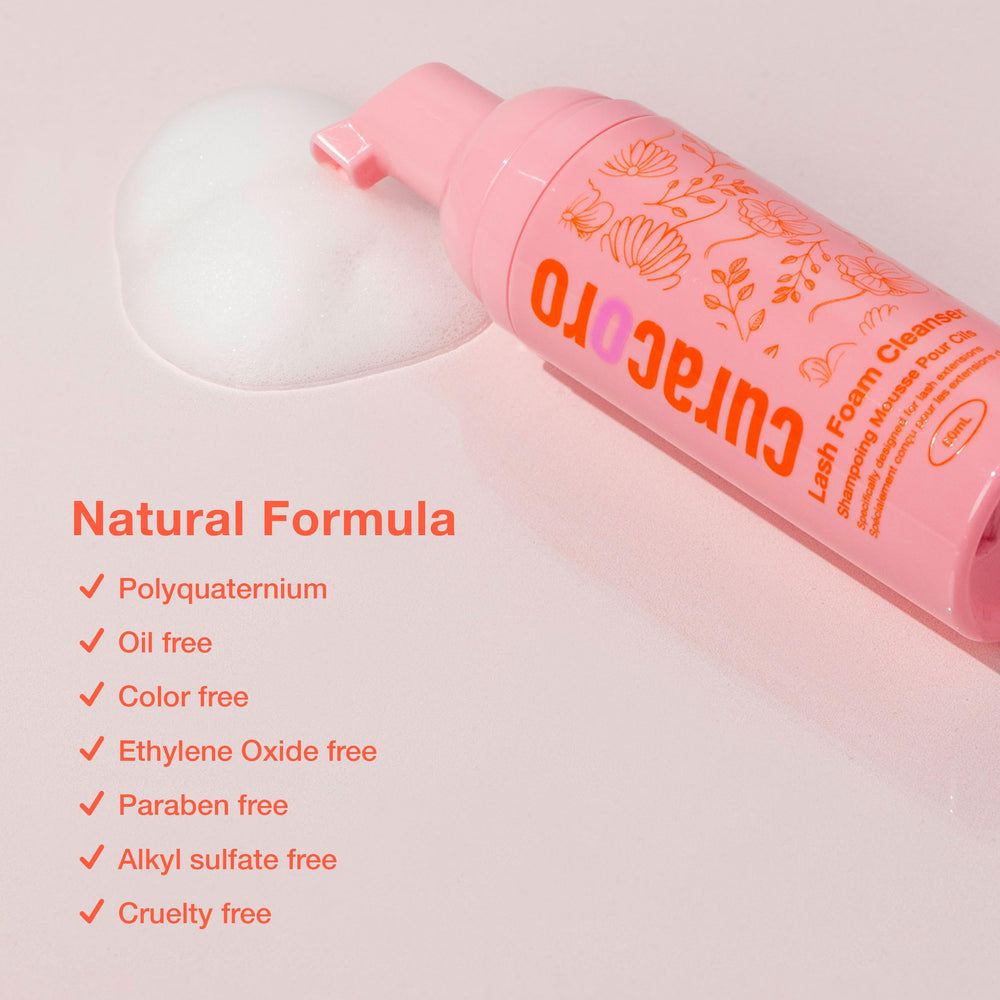 CURACORO ingredient label detail showing plant-based, paraben-free benefit