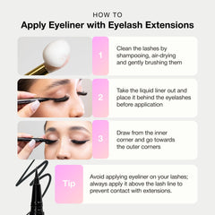CURACORO product next to eyelash extensions, formulated to protect extension glue