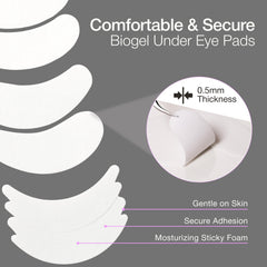 CURACORO pad applied under-eye showing secure isolation benefit