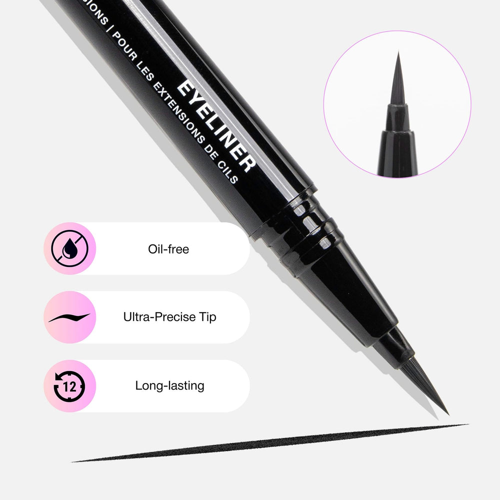 CURACORO black ink swatches showing smooth, intense payoff for bold looks
