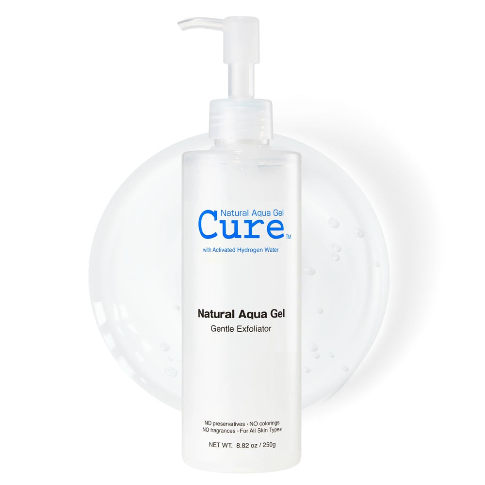NATURAL AQUA GEL CURE front packaging showing big 8.82oz tube and clear branding benefits