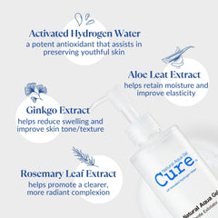 NATURAL AQUA GEL CURE gel texture closeup showing smooth non-abrasive formula and gentle feel