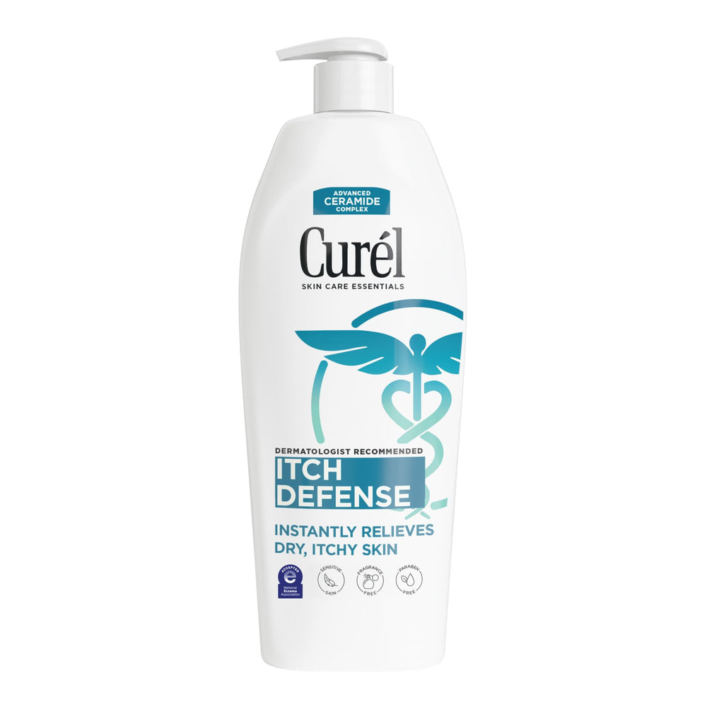 Curel bottle front pump showing easy dispensing and quick hydration