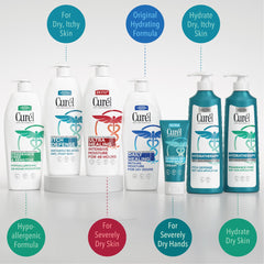 Curel non-greasy absorb demo showing quick skin penetration