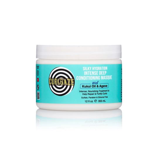 Curldaze jar front label showing product and benefits