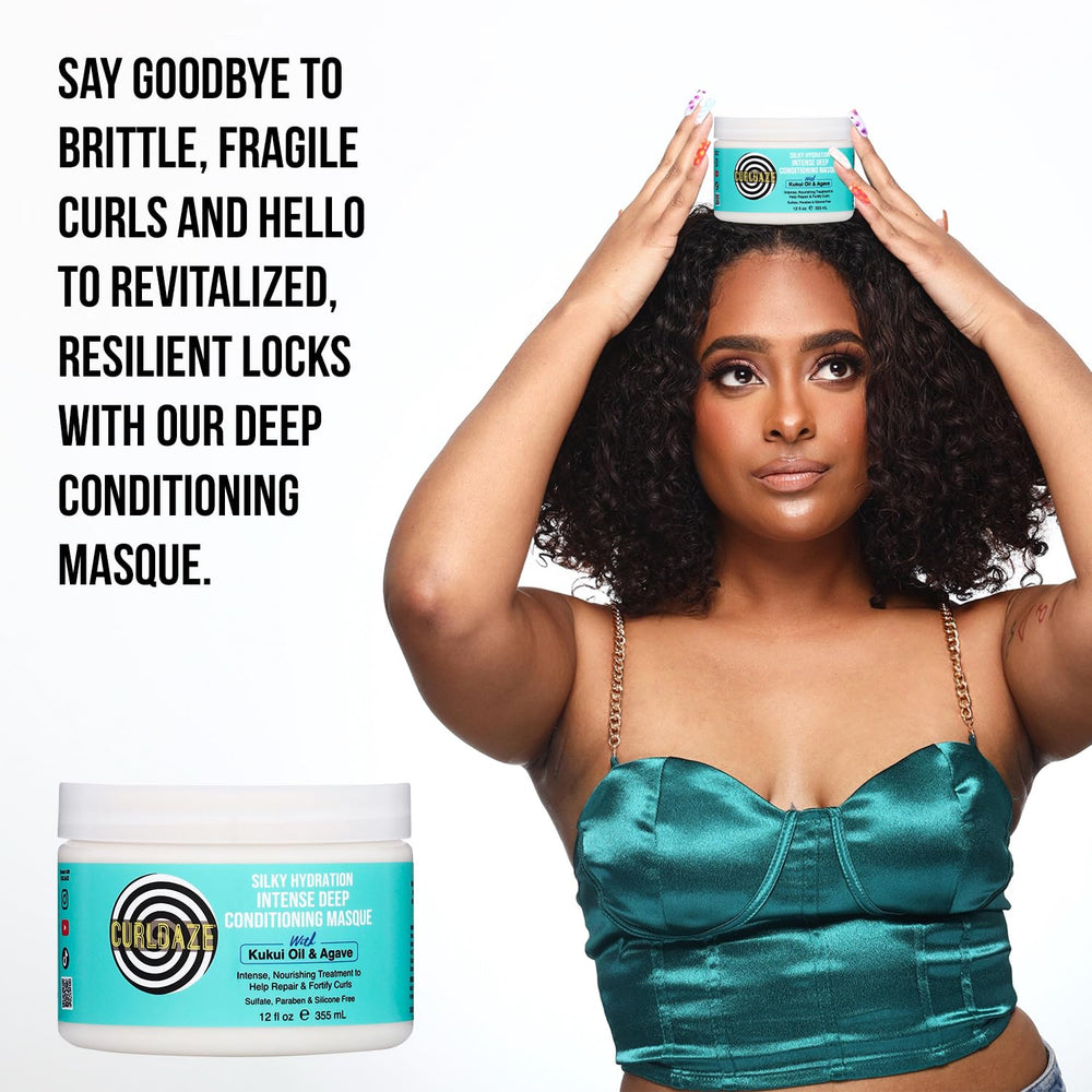 Curldaze kukui oil and agave ingredients highlighting nourishment