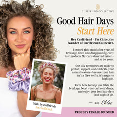Curlfriend Collective styled with outfit in lifestyle setting for polished, sustainable accessory
